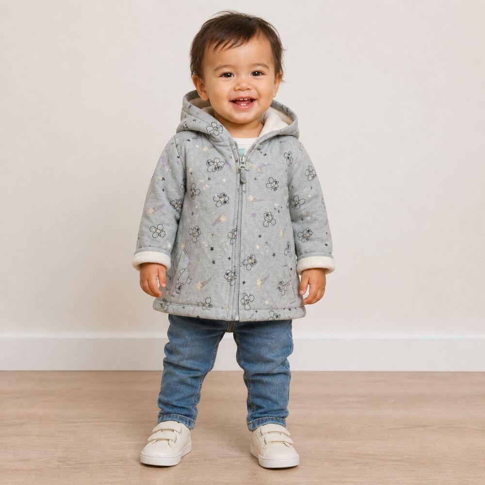 Disney Baby Mickey Mouse Quilted Hoodie Light Blue Size 18m